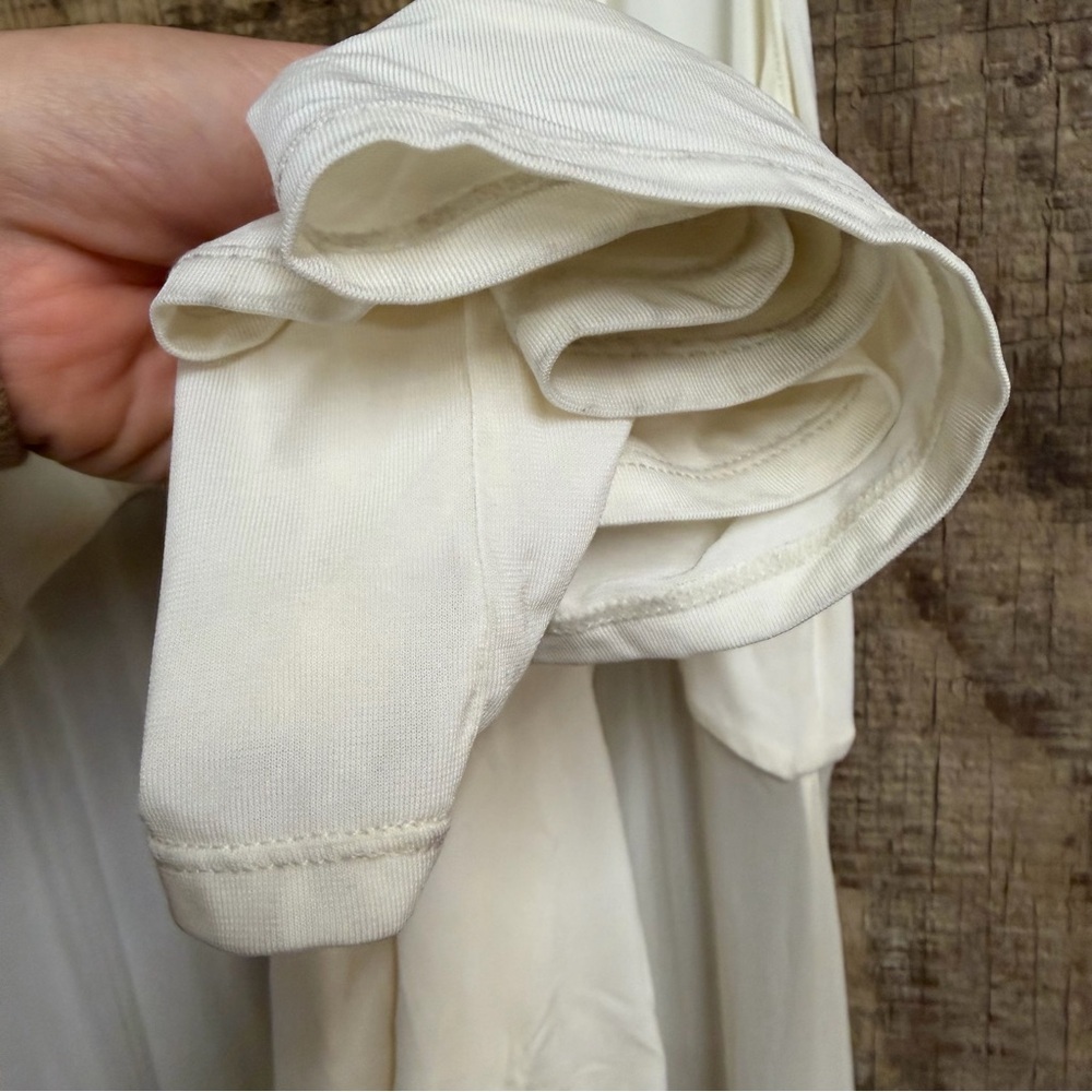 HELSA Sheer Knit Curve Maxi Dress Vanilla White Jersey gown Revolve $498 L - Picture 11 of 12